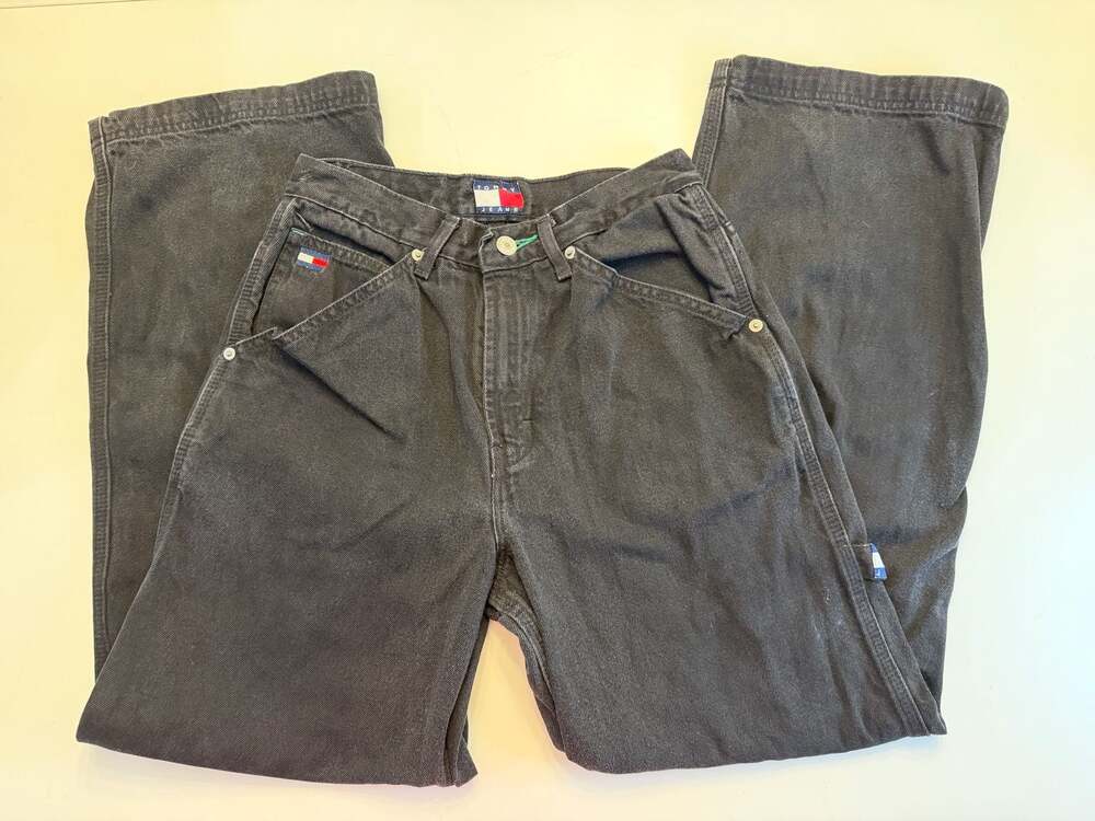 Vintage 90s Tommy Hilfiger Black Carpenter Denim Jeans